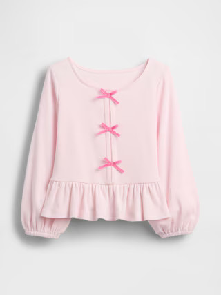 Baby & Toddler Bow-Front Rib Peplum Top | Gap (US)