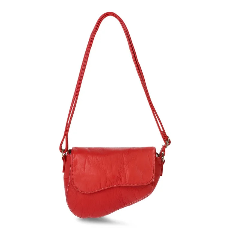 No Boundaries Candice Saddle Bag, Red, Women's | Walmart (US)