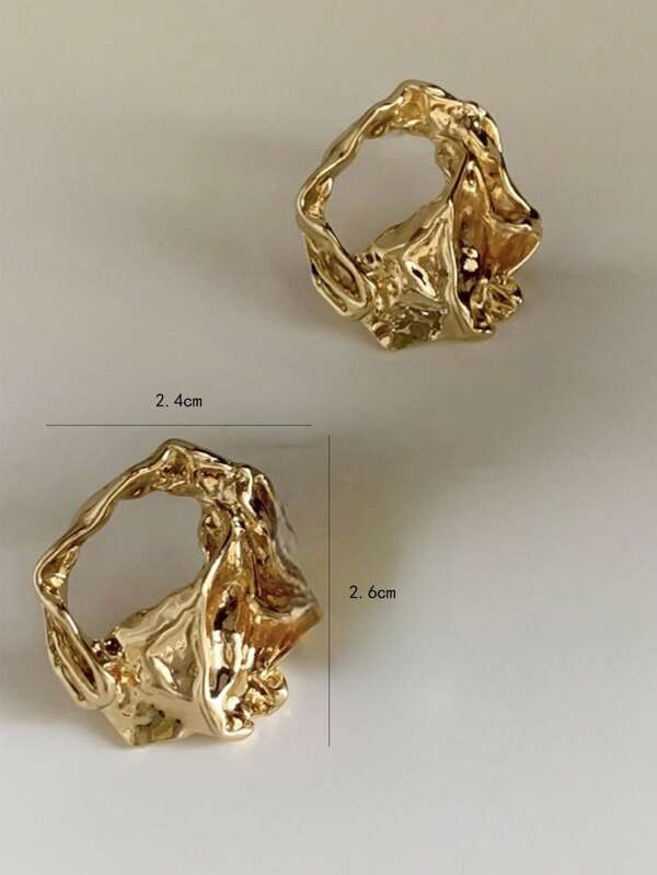 1pair Fashionable Zinc Alloy Geometric Decor Stud Earrings For Women For Valentine's Day Dating G... | SHEIN
