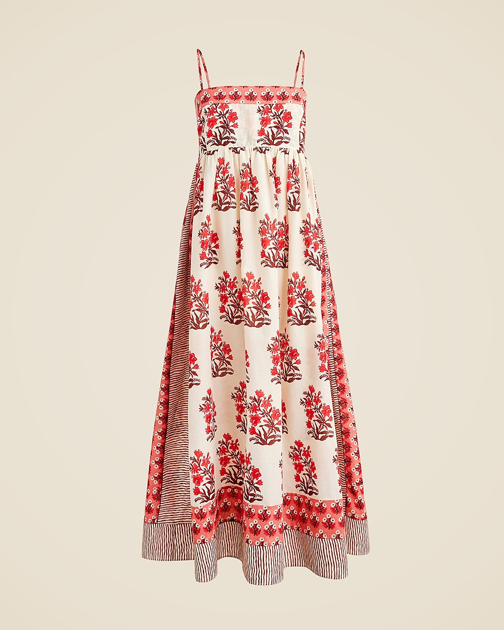 Cotton voile midi dress in block print | J. Crew US