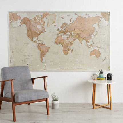 Huge Antique World Map 77.5 X 46 Vintage Elegant Home - Etsy