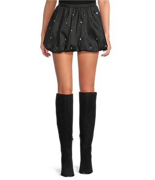 Gianni Bini Nadia Rhinestone Embellished Taffeta Bubble Mini Skirt | Dillard's | Dillard's