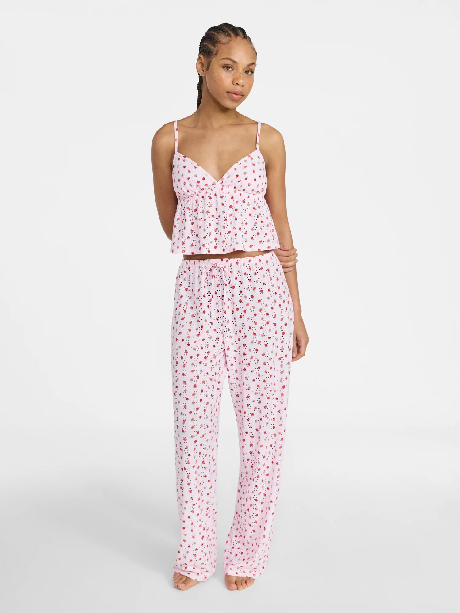No Boundaries Eyelet Cami and Pants Sleep Set, 2-Piece, Women's XS-XXL | Walmart (US)
