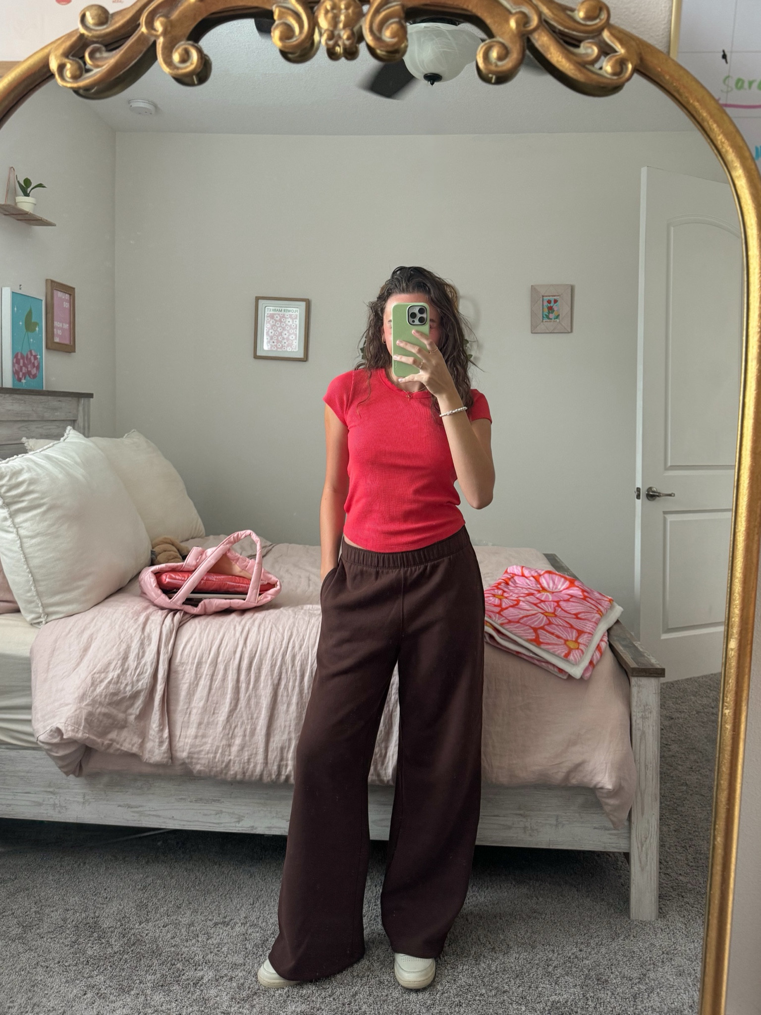 cozy fall transition outfit! baby tee and sweatpants 🥰🌸🧸 

#LTKSeasonal #LTKFindsUnder50 #LTKBacktoSchool