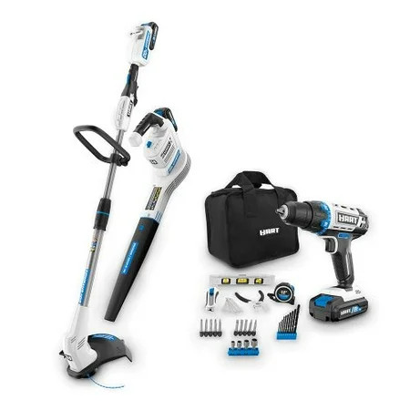 HART 3/8-inch Drill/Driver Project Kit & HART 12-inch Hybrid String Trimmer/Blower Combo Kit | Walmart (US)