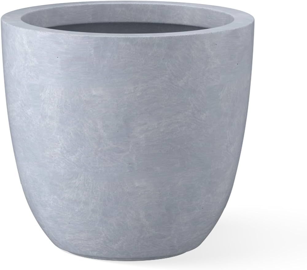 Kante 14 Inch Dia Round Concrete Planter, Indoor Outdoor Large Plant Pot with Drainage Hole and R... | Amazon (US)