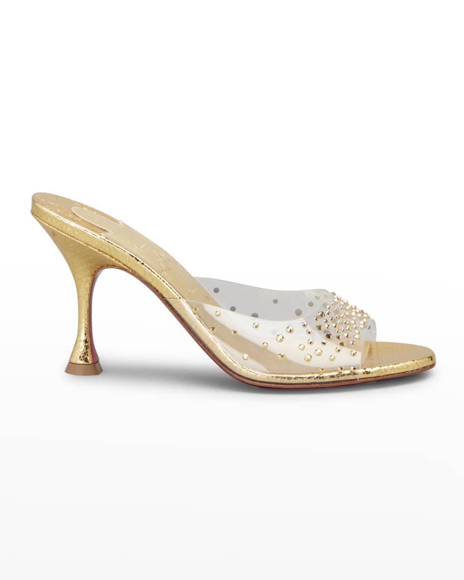 Christian Louboutin Degramule Strass Clear Red Sole Sandals | Neiman Marcus