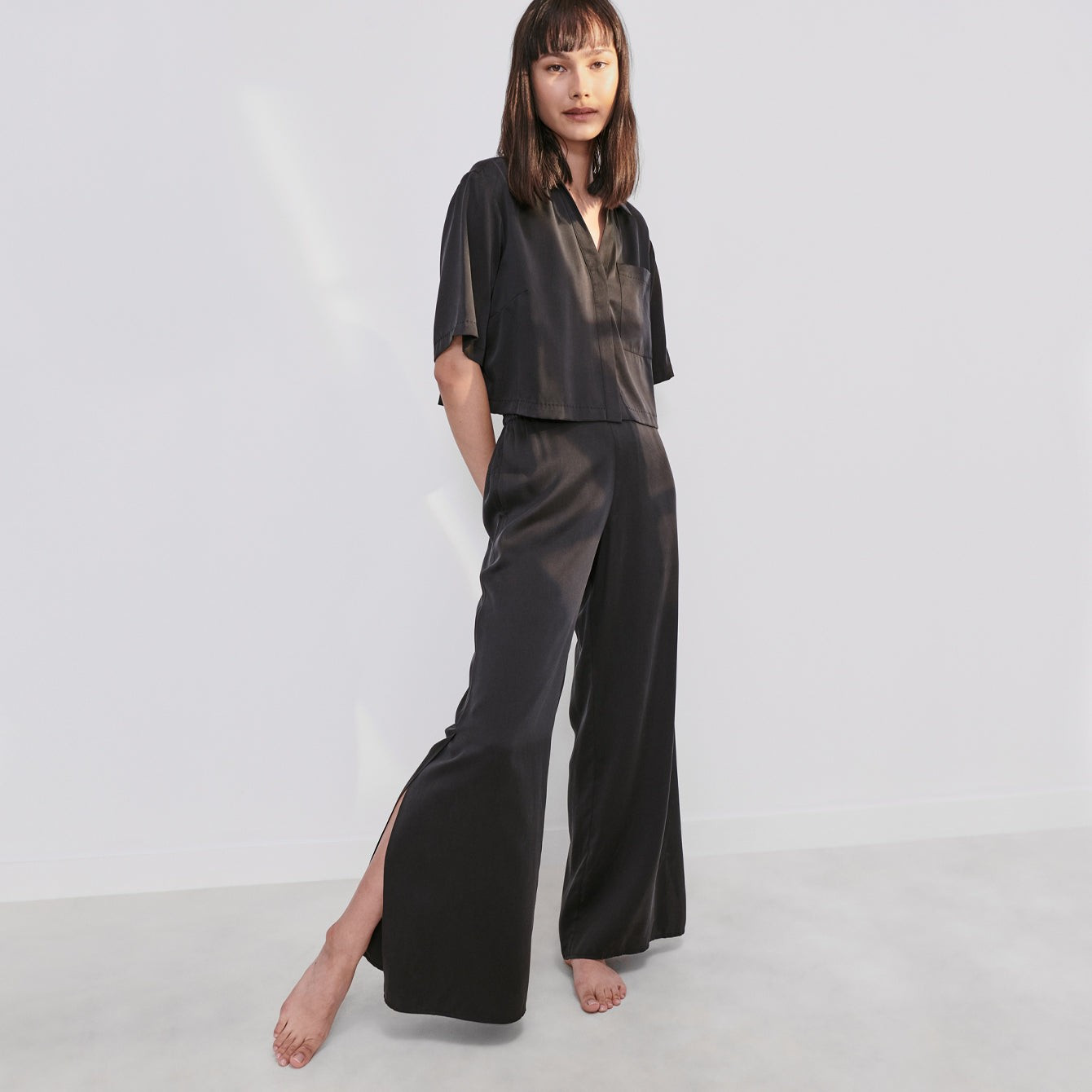 Washable Silk High Rise Pant Set | Lunya