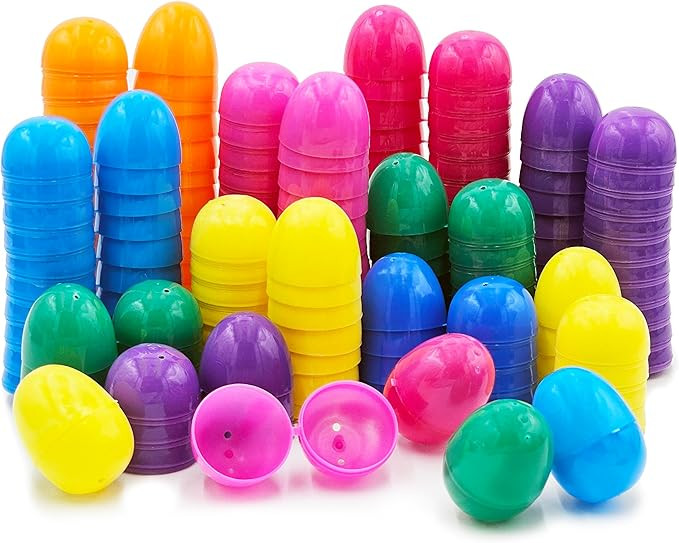 The Dreidel Company Fillable Easter Eggs 50-Pack with Hinge Bulk Colorful Bright Plastic Easter E... | Amazon (US)