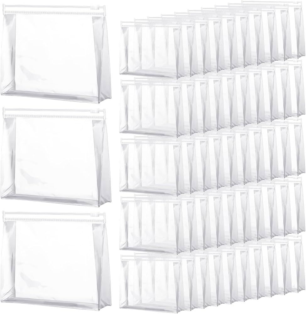 Xuniea 50 Pieces Mini Clear Makeup Bag Organizer Pouches Small PVC Waterproof Makeup Bag Plastic ... | Amazon (US)