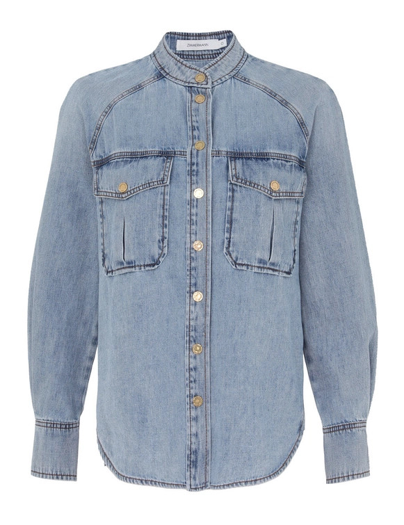 Illuminate Scoop Denim Shirt | ZIMMERMANN (US, CA, EU, MENA)