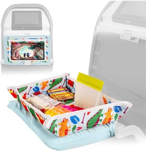 Lusso Gear Tray Table Cover with Pockets - Dinosaur Print, Portable, Rectangular - Toddler Activities, Plane Travel Essentials & Travel Toys for Toddlers - Kids Airplane Essentials | Amazon (US)