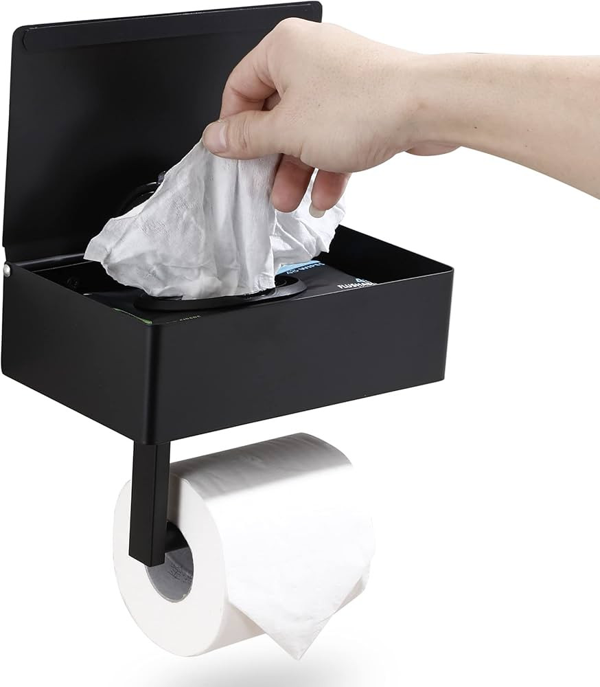 Day Moon Designs Toilet Paper Holder with Shelf and Storage - Toilet Paper and Wipes Holder for B... | Amazon (US)