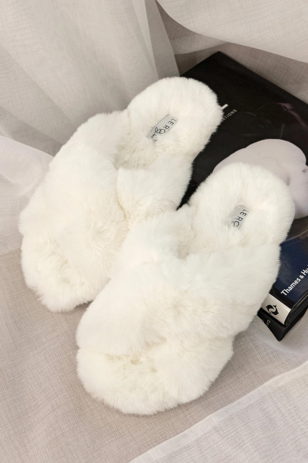 Fluffy Slippers // Knit Slippers // Bridesmaid Slipper // Fluffy Bridesmaid Slippers // FLUFFY | Etsy (US)