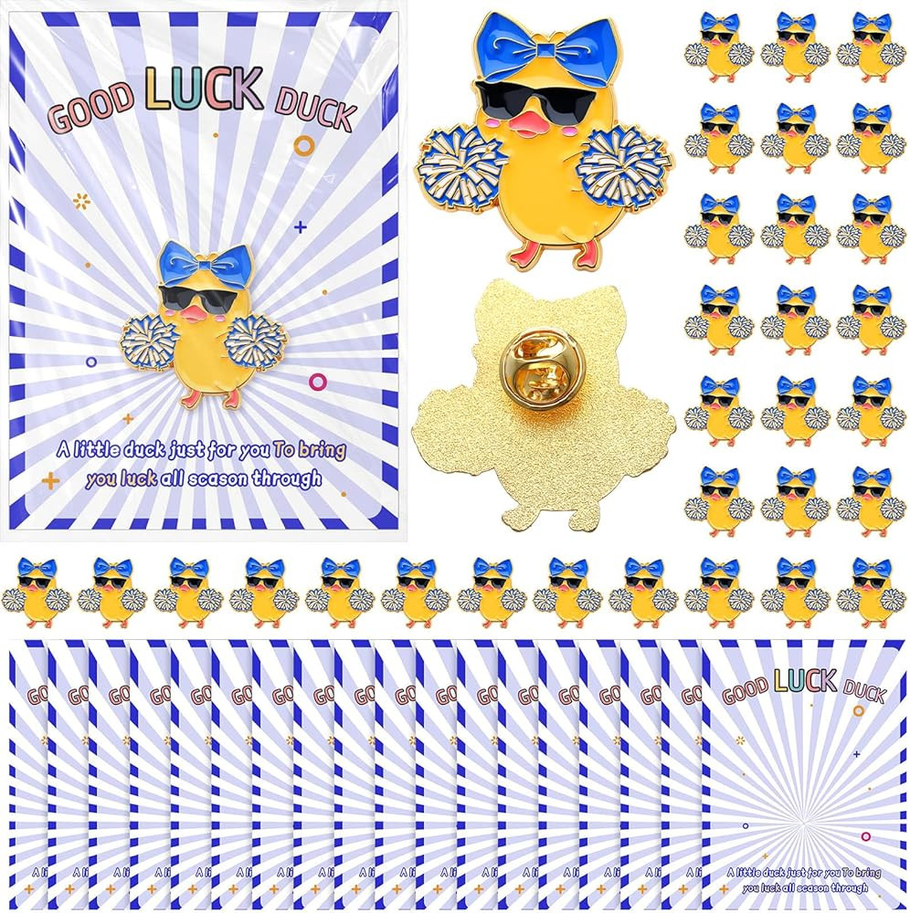 Suncalla 30 Sets 60 Pcs Cheer Team Gifts Bulk Cheerleader Duck Pins Brooches Good Luck Duck Tags ... | Amazon (US)