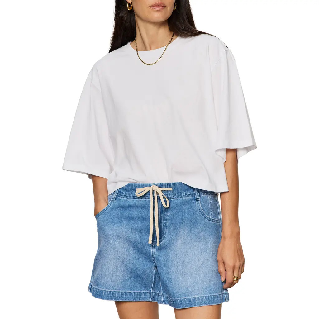 Sanctuary Belle Oversize Organic Cotton T-Shirt in White at Nordstrom, Size Large | Nordstrom