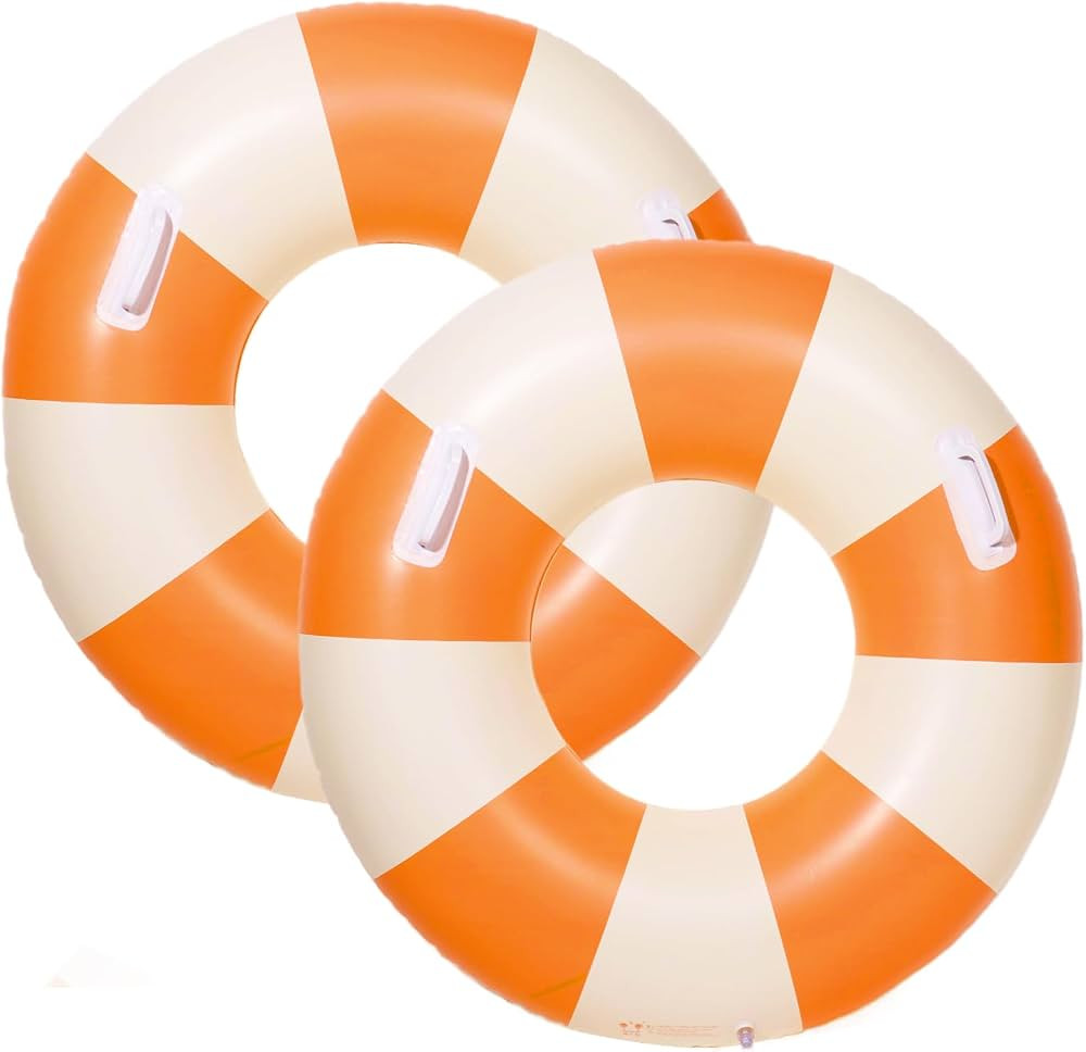 2PCS Large Swimming Pool Tubes Inflatable Pool Floats for Adult Swim Ring Floaties Inflatable Swi... | Amazon (US)