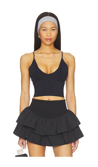 Free People Round Two Skinny Strap Tank in Black. - size M/L | Revolve Clothing (Global)