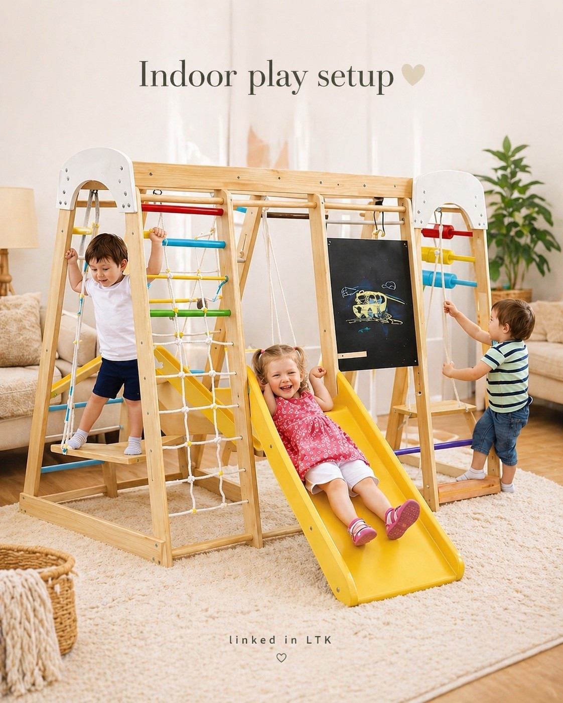 Indoor play setup we’ve been loving lately 🤍
Perfect for keeping kids active at home - especially on rainy days.

#LTKKids #LTKmomlife #LTKHome