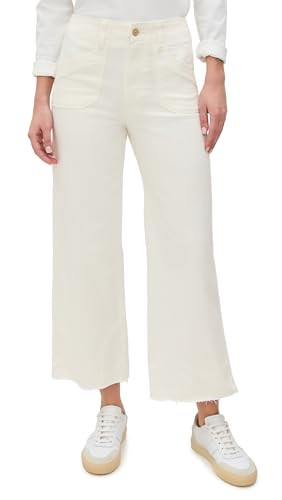 PAIGE Women's Anessa Welt Utility Pocket Pants, Tonal Ecru, Off White, 32 | Amazon (US)
