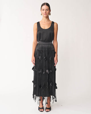 Aniela Floral Appliqué Midi Skirt | Benaar La