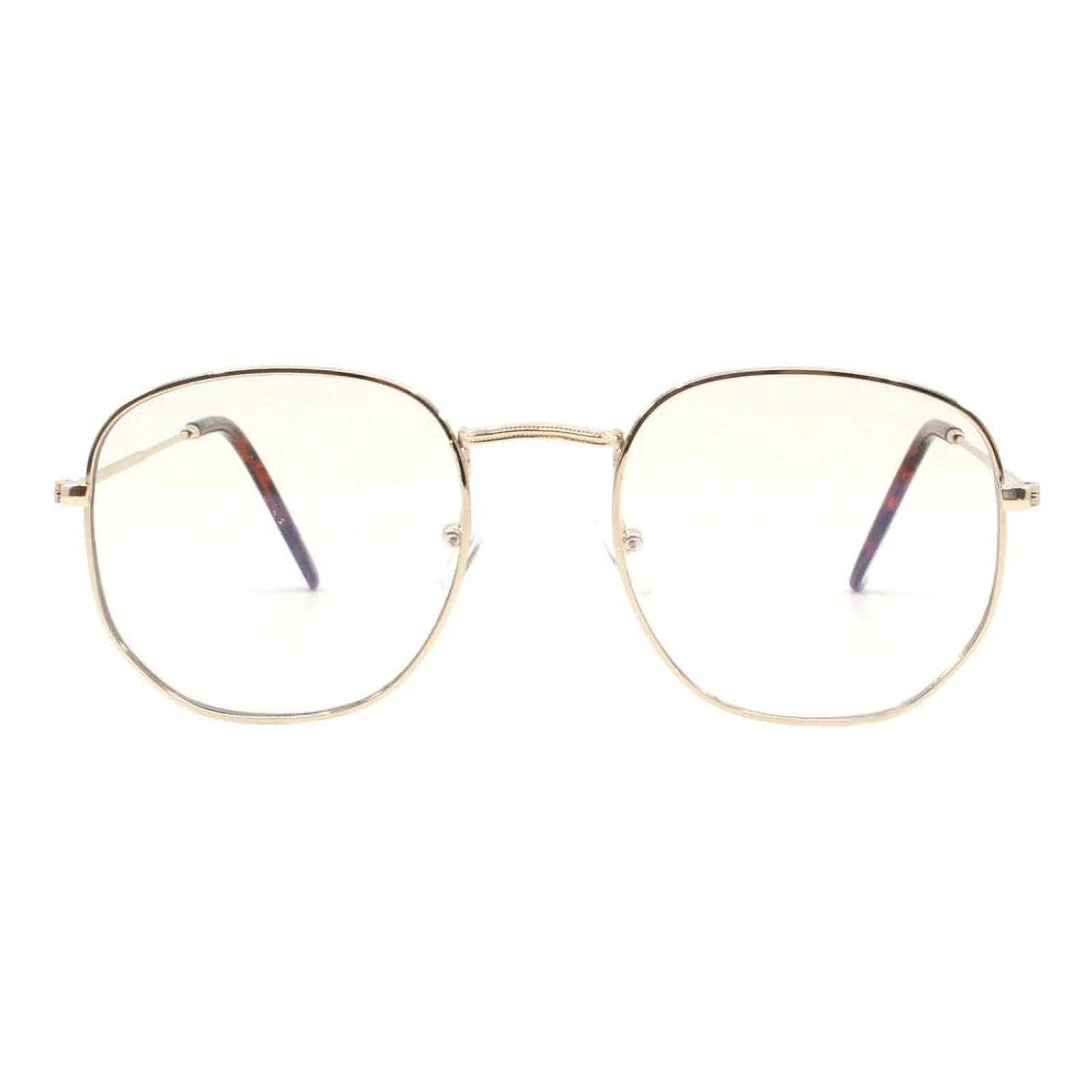 Blue Light Filtering Lens Glasses Soft Square Hipster Style Metal Frame Gold | Walmart (US)