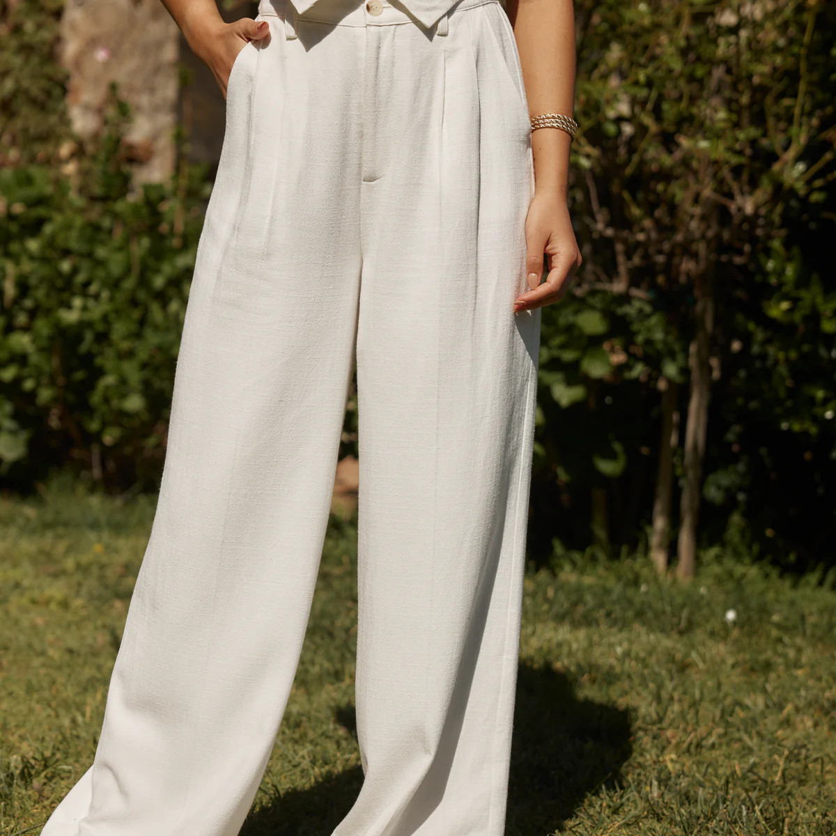 Diane White Linen Trouser | 12th Tribe