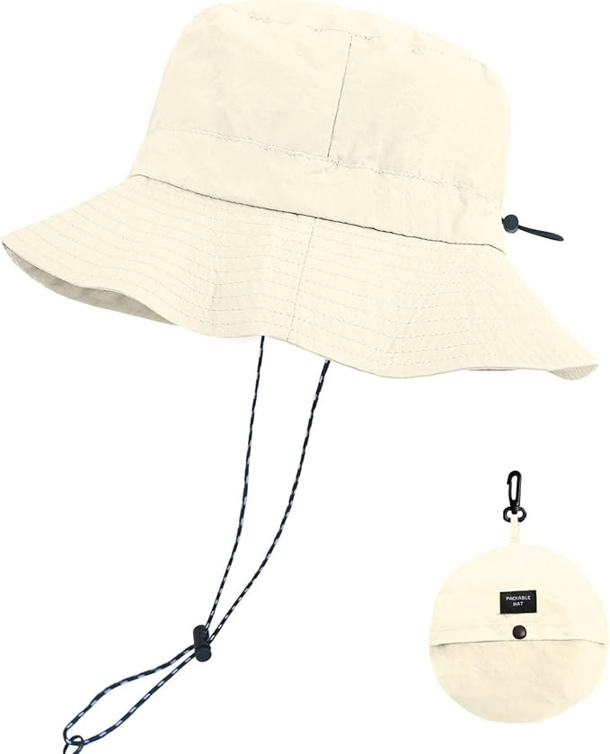 PFFY Packable Sun Bucket Hat for Men Women Outdoor UV Protection Sun Hats Waterproof Lightweight ... | Amazon (US)