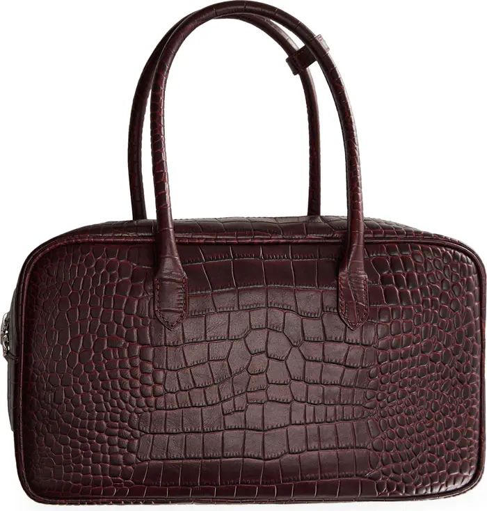 MANGO Croc Embossed Leather Handbag | Nordstrom | Nordstrom