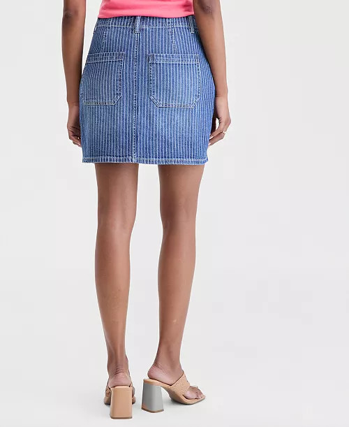 Women's Striped Denim Mini Skirt, Macy's Exclusive | Macy's