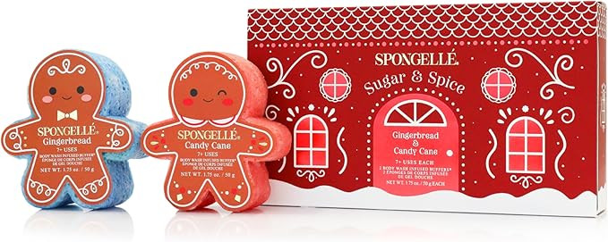 Spongellé Gingerbread Gift Set Body Wash Infused Buffers, Sugar & Spice | Amazon (US)