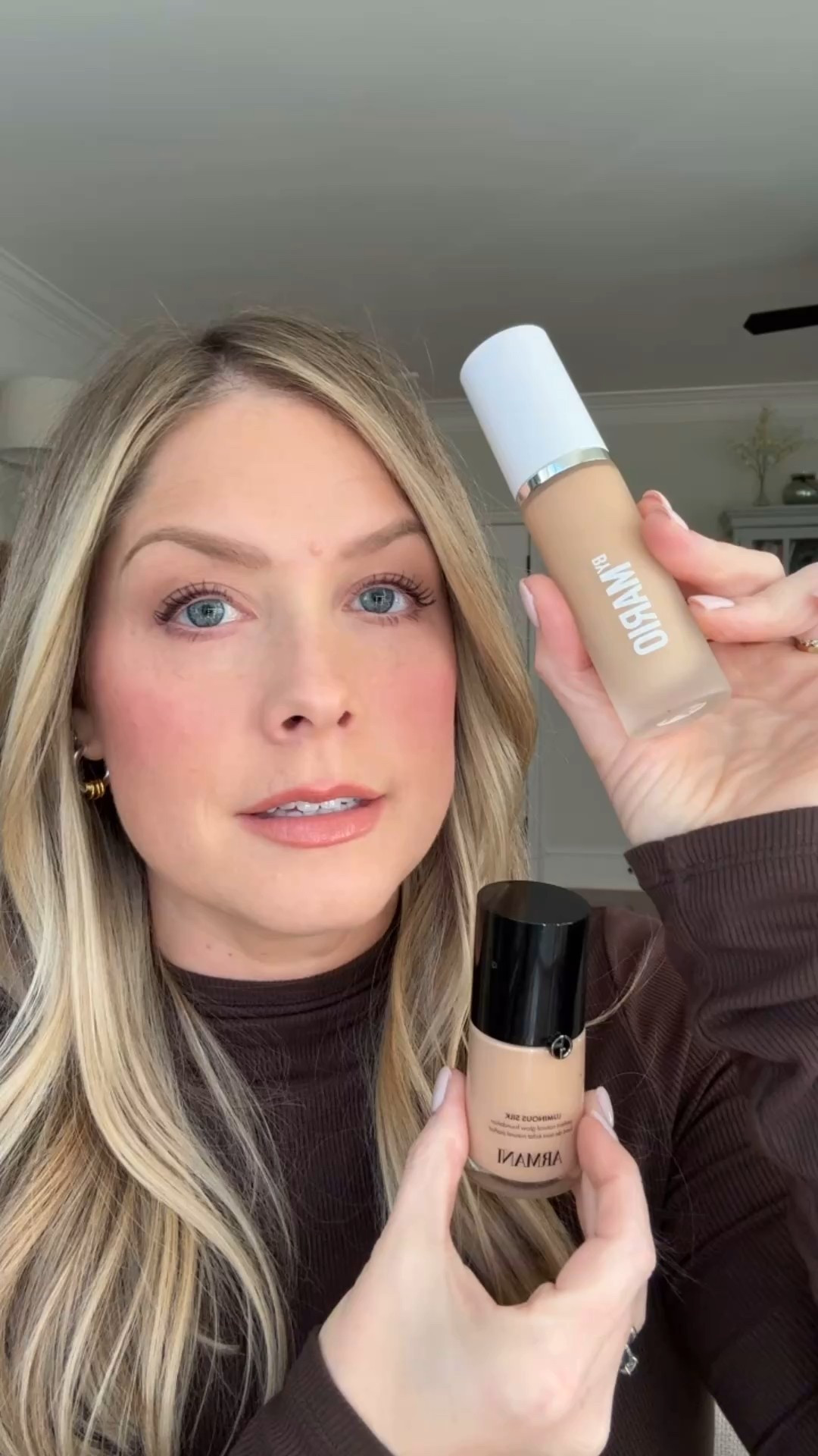 Most recent makeup loves from @Sephora. See below for my specific shade choices. 

Become a beauty insider today, if you aren’t already, and take advantage of Sephora’s options to buy online, pick up in-store, or same-day delivery. It couldn’t be easier to try some new, fresh makeup for spring! #sephorapartner

Products + (Shades): 
Armani Beauty Luminous Silk Foundation (5.1)
Makeup by Mario SurrealSkin Natural Finish Foundation (3.5C)
YSL Make Me Blush Buildable Powder Blush (44)
Fenty Beauty Gloss Bomb Universal Lip Luminizer (1)
Anastasia Beverly Hills MicroStroke Detailing Brow Pen (Blonde)
