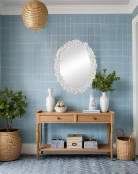 This coral mirror is a dupe for a high end designer one and will add so much style to a foyer, bathroom or bedroom!  

#LTKhome