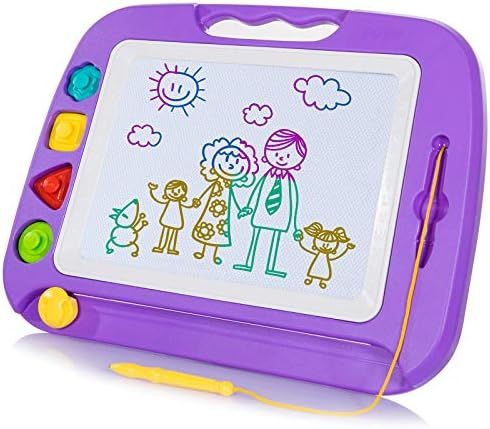 SGILE Large Magnetic Doodle Board, Magnetic Erasable Drawing Pad Gift for Kids Toddler (Purple) | Amazon (US)