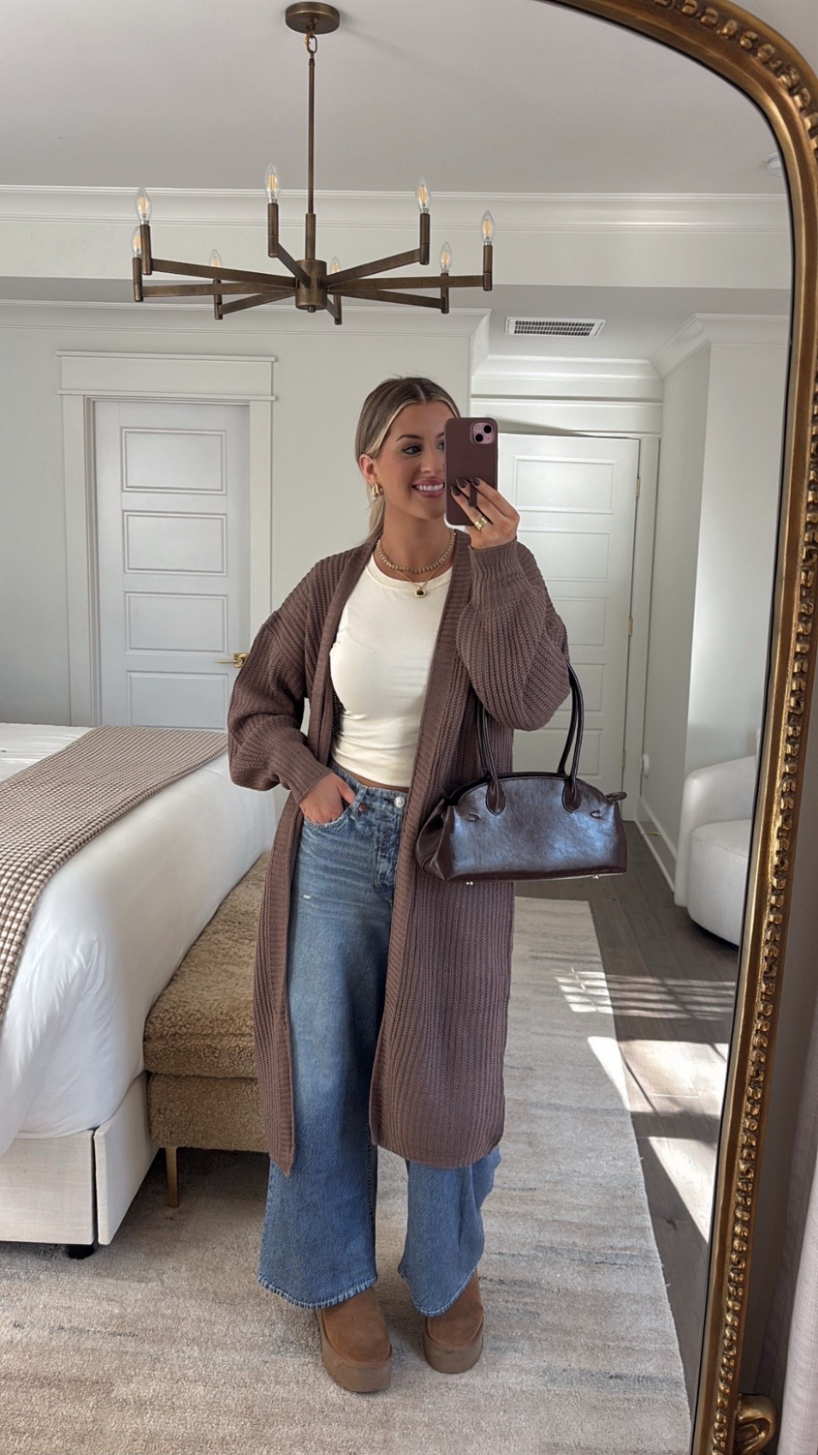 cardigan, long sleeve, & bag all Amazon 🤎 love this outfit! 

#LTKootd