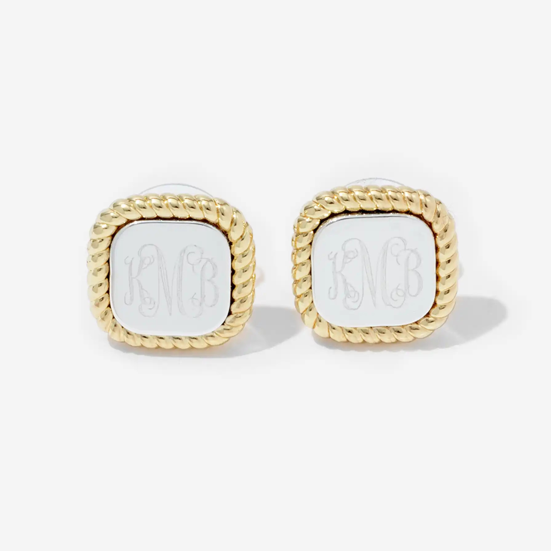 Monogrammed Cable Stud Earrings | Marleylilly