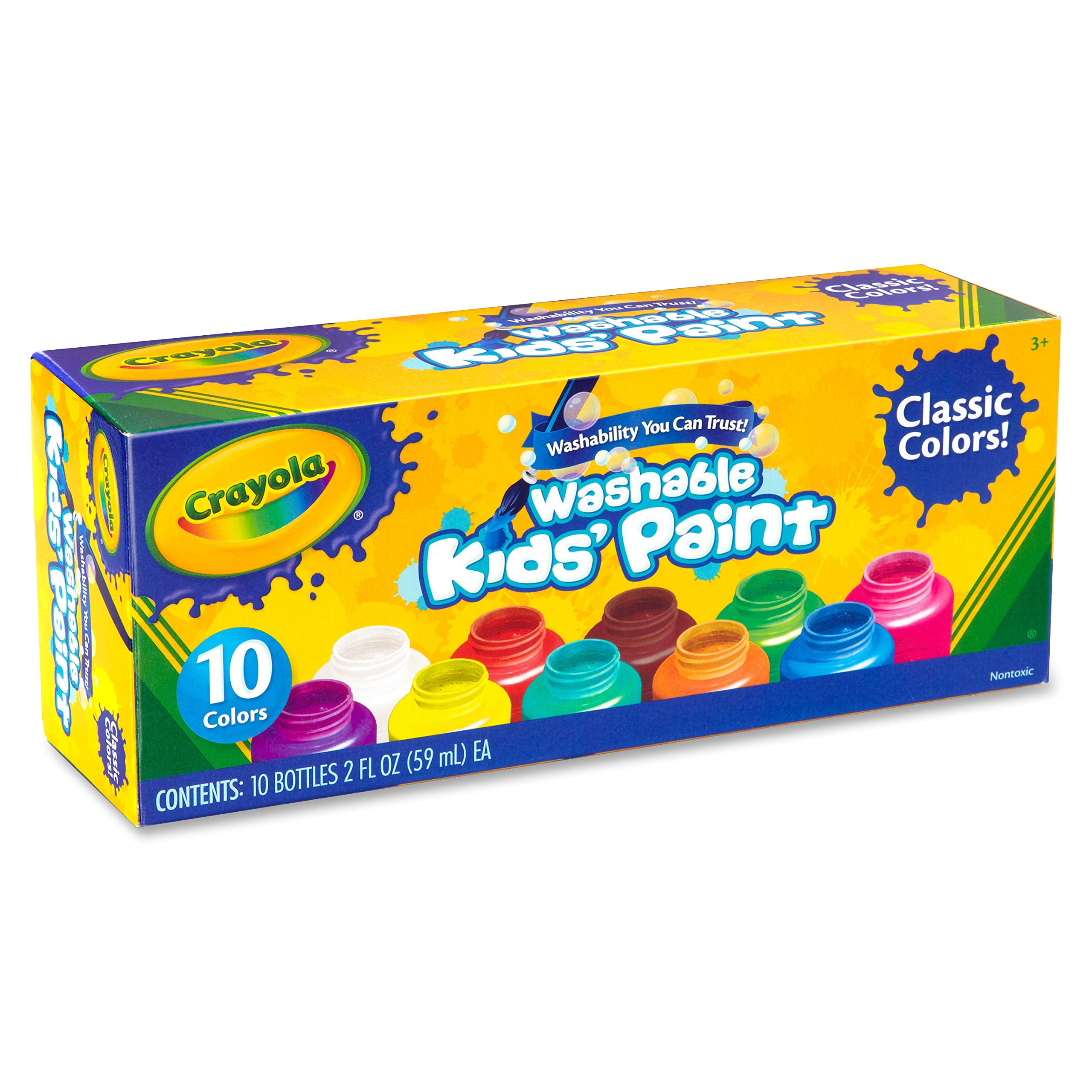 CRAYOLA - Washable Paints in Resealable Jars, Ready to Use, for School and Leisure, 10 Classic Co... | Amazon (UK)