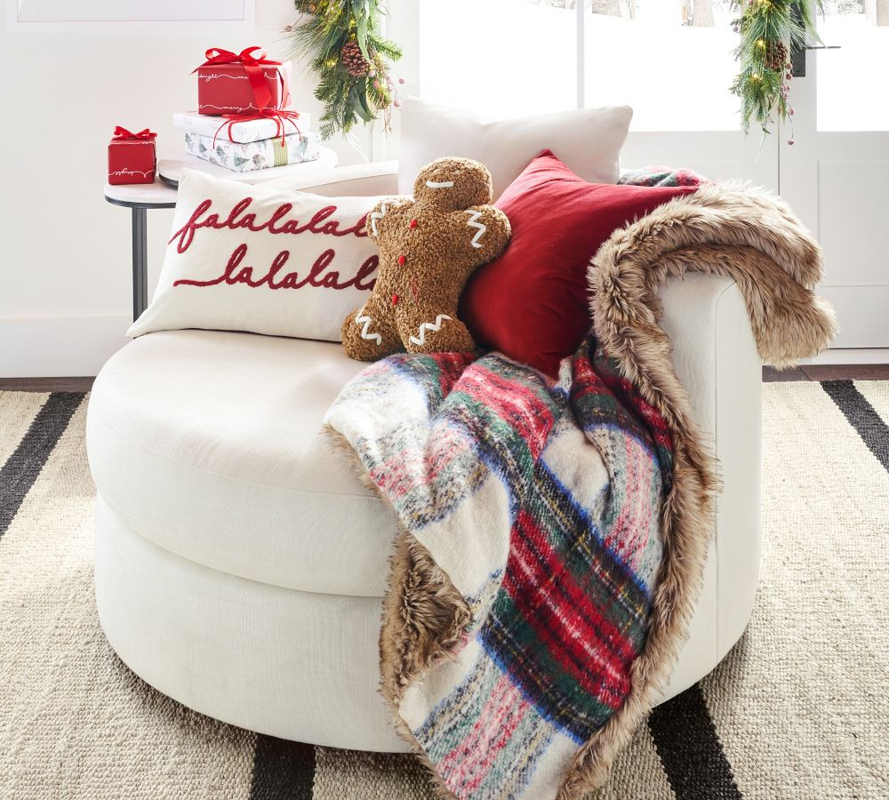Cozy Teddy Gingerbread Shaped Pillow | Pottery Barn (US)