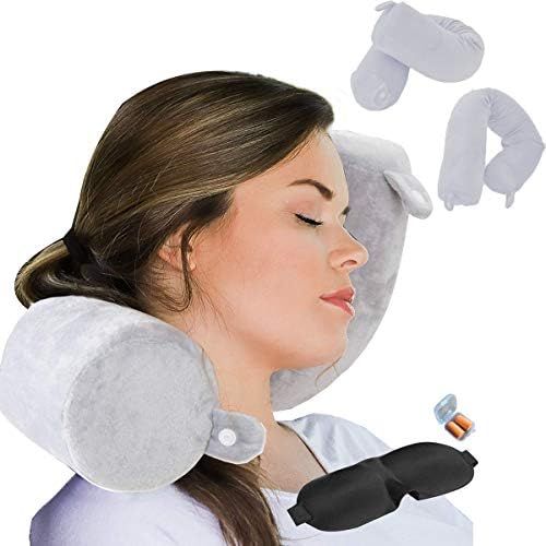 ZOYLEE Twist Memory Foam Travel Pillow Neck,Chin,Shoulder,Lumbar and Leg Support for Adult Airpla... | Amazon (US)