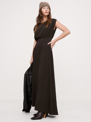 Stretch-Crepe Drop-Waist Maxi Dress | Banana Republic (US)