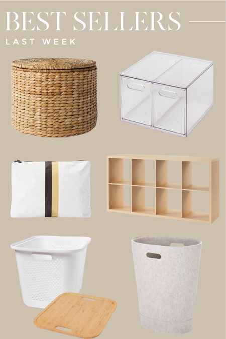 Here's our Best Selling links from last week in home organization.  I own in love this large storage basket. It’s perfect for blankets in the living room. These clear drawers are great for small toy storage I own at least 20 of these water resistant zipper bags. They’re great for diapers snacks, wet bathing suits, basically anything.  I use these white bins with bamboo lids in my cubby storage in the playroom. Last, but not least these felt hampers I use for holding play swords along with dirty clothes.

#HomeOrganization #PlayroomStorage #ToyStorage #Hamper #StorageBins #StorageBasket #StorageShelves 

#LTKhome #LTKfamily #LTKfindsunder50