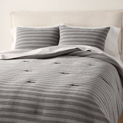 3pc King Tonal Stripe Comforter Set Brown - Hearth & Hand™ with Magnolia | Target