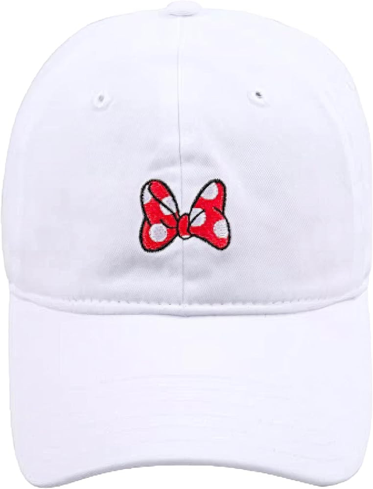 Disney Minnie Mouse Dad Hat, Cotton Adjustable Baseball Cap with Curved Brim | Amazon (US)