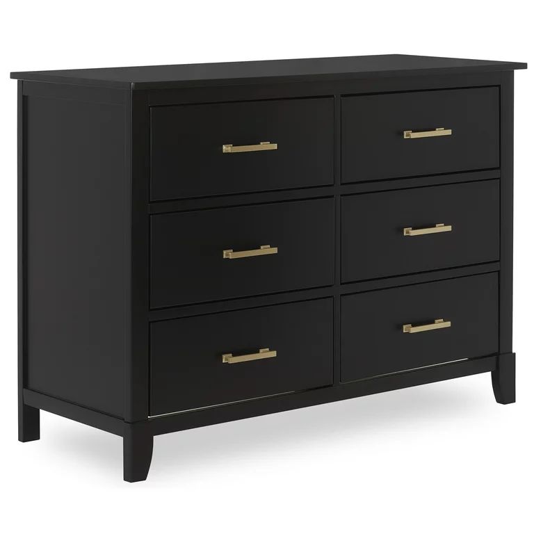 Dream On Me Universal Double Dresser in Black and Gold | Walmart (US)