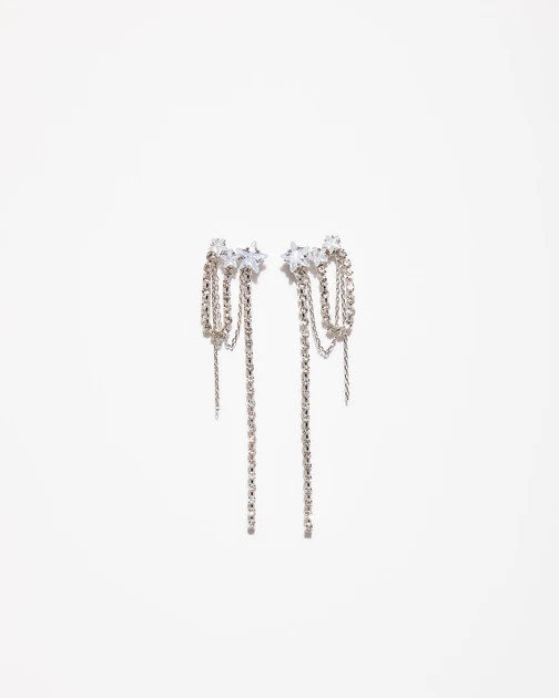 Shashi Glitzy Earrings - Silver | VICI