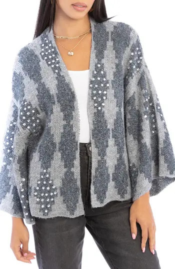 SAACHI Crystal Embellished Patterned Topper in Grey at Nordstrom Rack | Nordstrom Rack