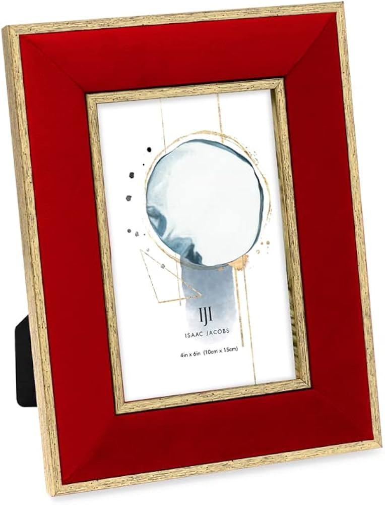 Isaac Jacobs Velvet Picture Frame with Metallic Gold Double Border, Photo Frame, Horizontal & Ver... | Amazon (US)