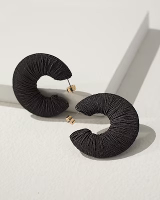 Black Threaded Hoop Earrings | Chico's