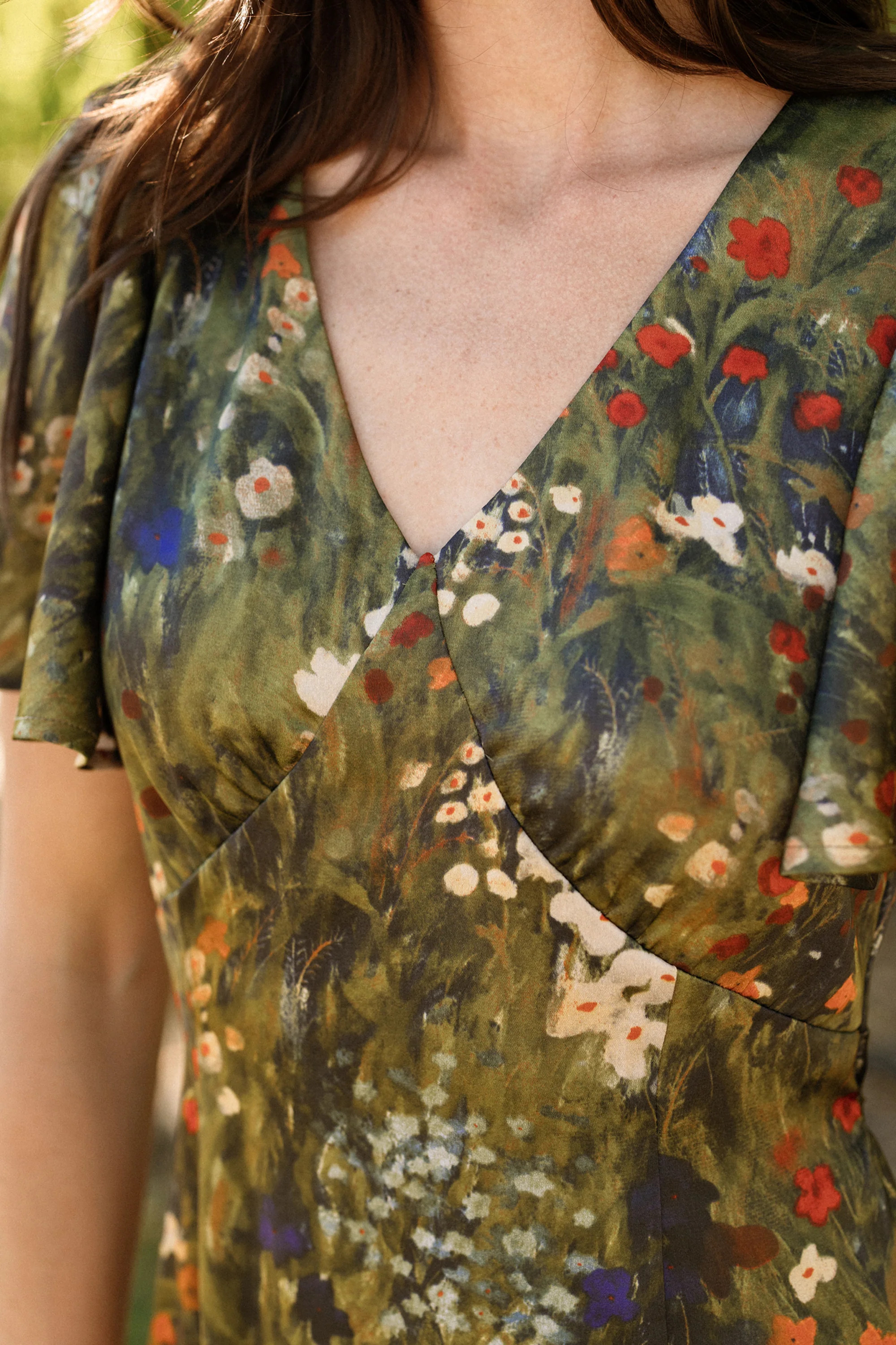 Fiona Flutter-Sleeve Maxi Dress in Impressionist Bloom | Ivy City Co
