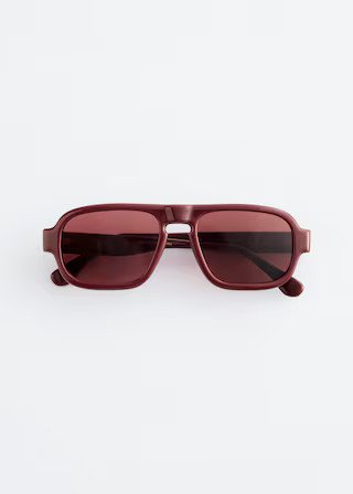 Eckige Piloten-Sonnenbrille - Rot | & Other Stories EU